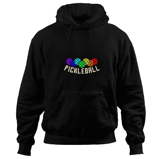 Rainbow Colored Pickleball Player Coachs Novelty Hoodies
