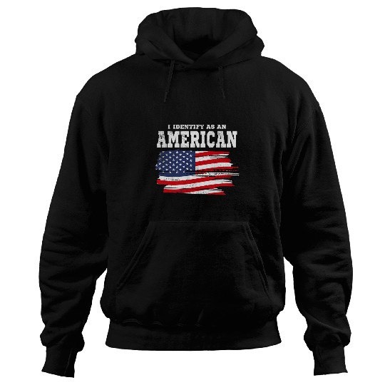 I Identify as an American No Identity Politics USA Flag 4 Hoodies