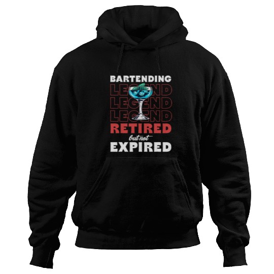 Bartender Job Legend Retired But Not Expired Mixologist Party Hoodies