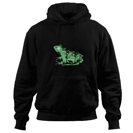 Koala Pet Frog Swamp Scene Nature with rabbits koala wolves bats Hoodies