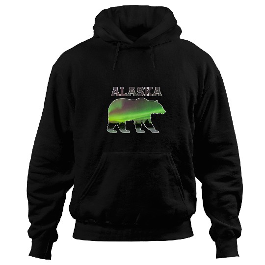 Bear Pet Alaskan Bear Northern Lights Aurora Borealis Nature Sky 3 Hoodies