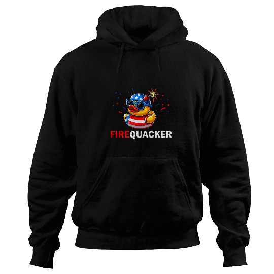 Duck Pet 4th of July Duck Firequacker Funny Patriotic Fourth of July Hoodies