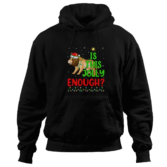 Lion Pet Funny xmass Tree Is This Jolly Enough Mountain Lion Christmas Hoodies