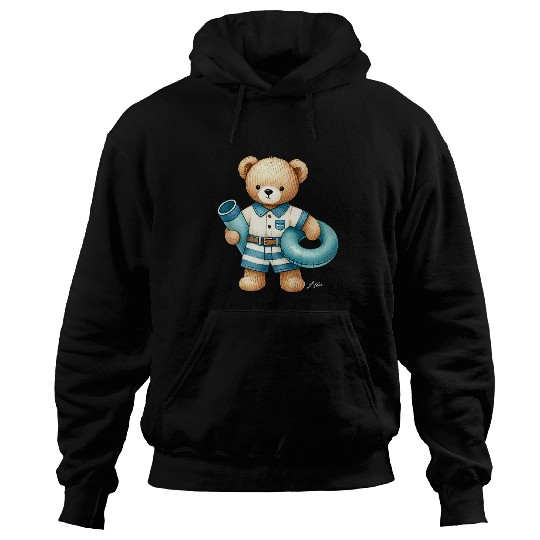 Bear Pet Kids Preppy Pool Day Bear Kids vintages Gilded Lillie Hoodies