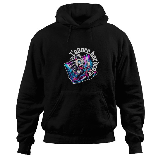 Hedgehog Pet J adore I Adore Hardcore Cute Hedgehog Hardcore Dancing Hoodies