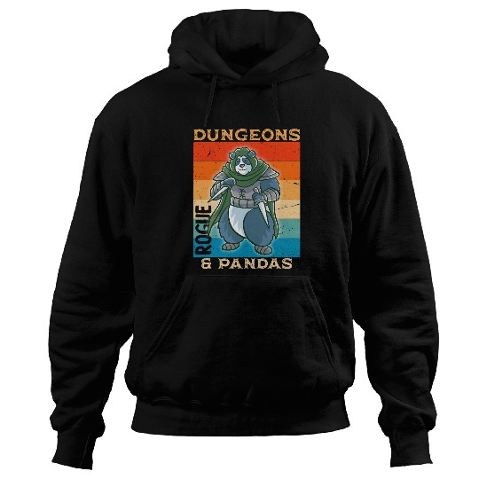 Panda Pet rogue dungeons and pandas nerdy panda nerd geek rpg dice Hoodies