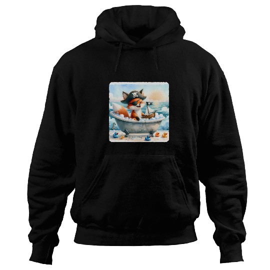 Duck Pet Fox Imagines Sailing In Bathtub Water Ducks Horizon Hoodies