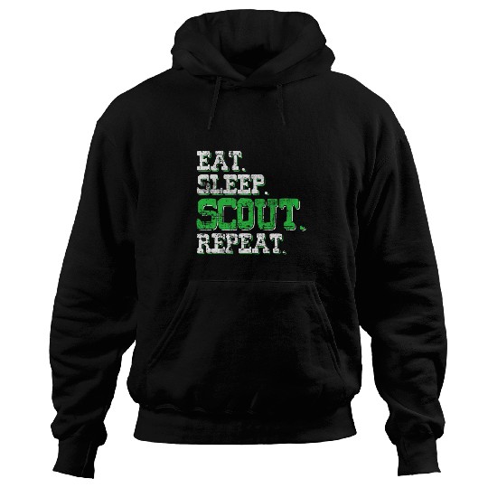 Scout Job Eat sleep scout repeat Tent Troop Camper Nature Campfire 3 Hoodies