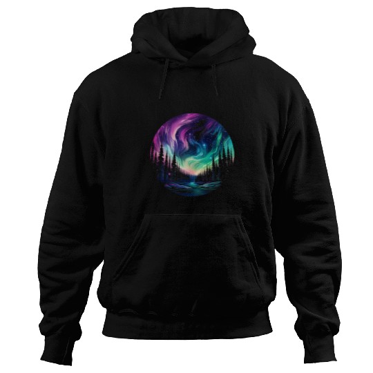 Aurora Borealis Night Sky Northern Lights Hoodies
