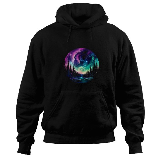 Aurora Borealis Night Sky Northern Lights Hoodies