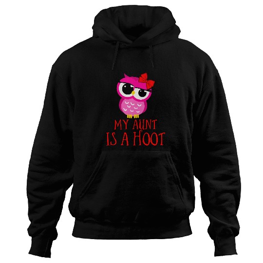 Owl Pet My Aunt Is A Hoot Funny Owl Birds Of Prey Nocturnal Hoodies