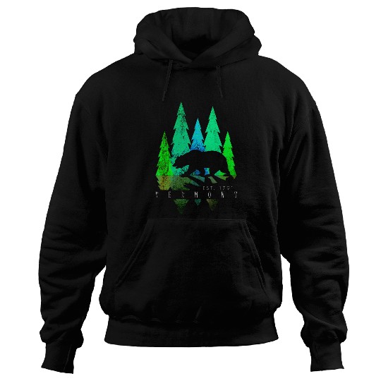 Bear Pet Vermont Black Bear and Colorful Trees Stylish Hoodies
