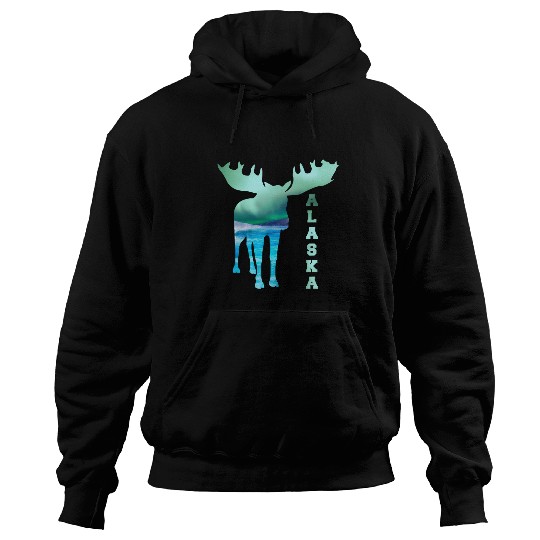 Alaska Moose Souvenir Keepsake Alaskan Northern Lights Adult 1 Hoodies