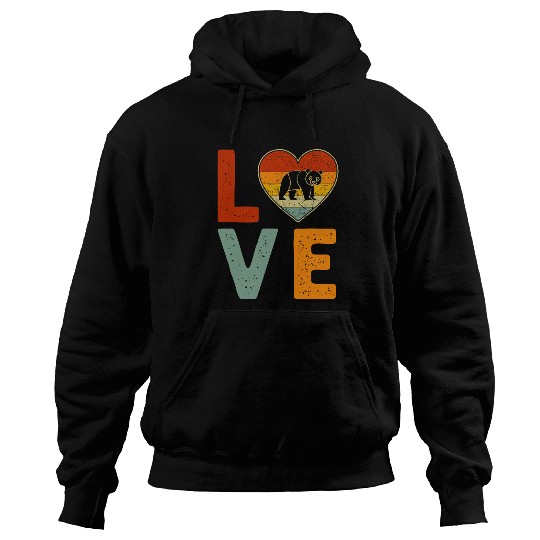 Panda Pet Retro Style vintages Panda Graphic Cute Valentines Day Hoodies