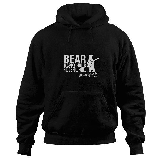 Bear Pet LGBTQ Classic Gay Bear Bar Washington DC Guitar Bear Hoodies