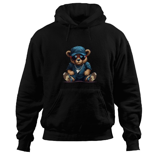 Bear Pet Urban Teddy Bear East Coast Gangsta Style Hat and Sunglasses Hoodies