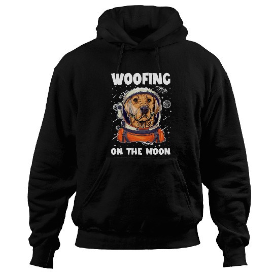 Astronaut Job Labrador Astronaut Woofing on the Moon Lab Puppy Hoodies