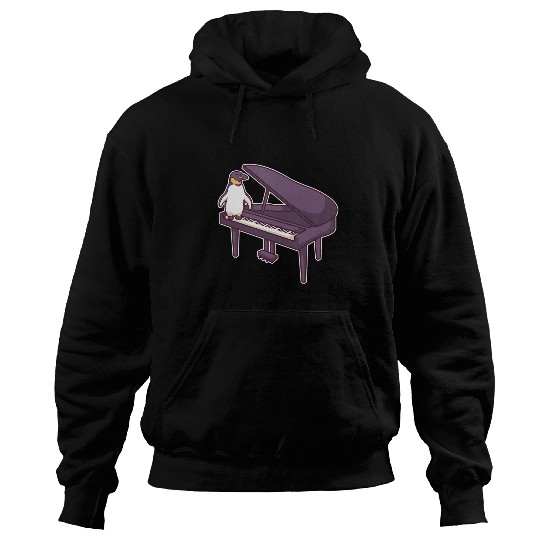 Penguin Pet Cute Grand Piano Player Pianist Musician I Penguin Hoodies