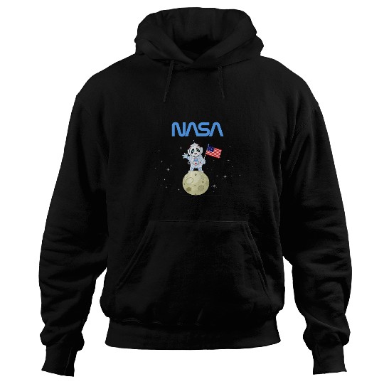 Astronaut Job Kids NASA Astronaut panda bear US Flag Worm Hoodies