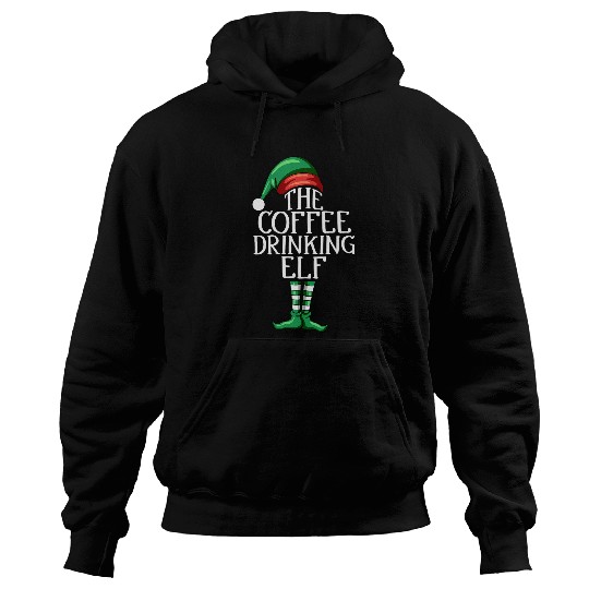 Coffee Fun Drinking Elf Matching Couple Family xmass Christmas Hoodies