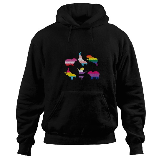 capybaras Pet LGBTQ Rainbow Water Pig Transgender Pride Month Hoodies