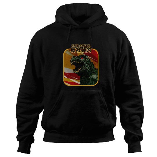 Dragon Pet antis Social Japanese Aesthetic Anime Dragon Funny Graphic Hoodies
