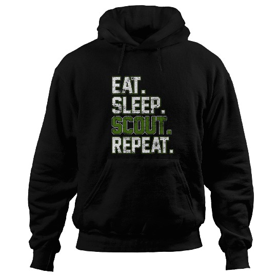 Scout Job Eat sleep scout repeat Tent Troop Camper Nature Campfire 1 Hoodies