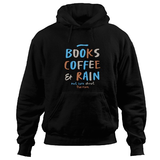 Coffee Fun Happy Books Coffee Rain Funny Navy Blue Hoodies