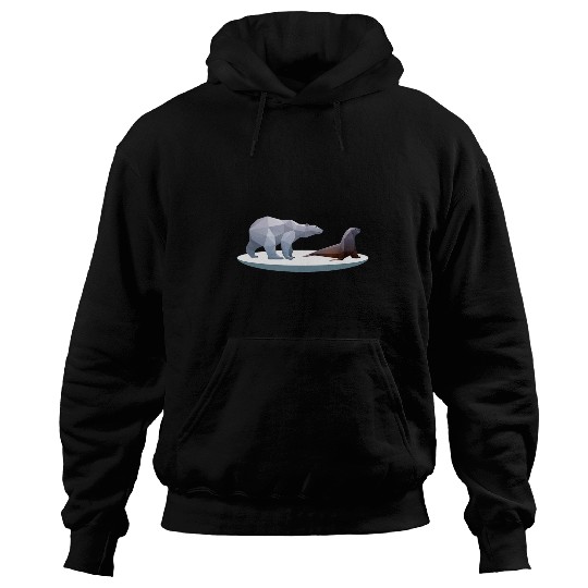Bear Pet Low Poly Polar Bear Walrus Arctic Hoodies