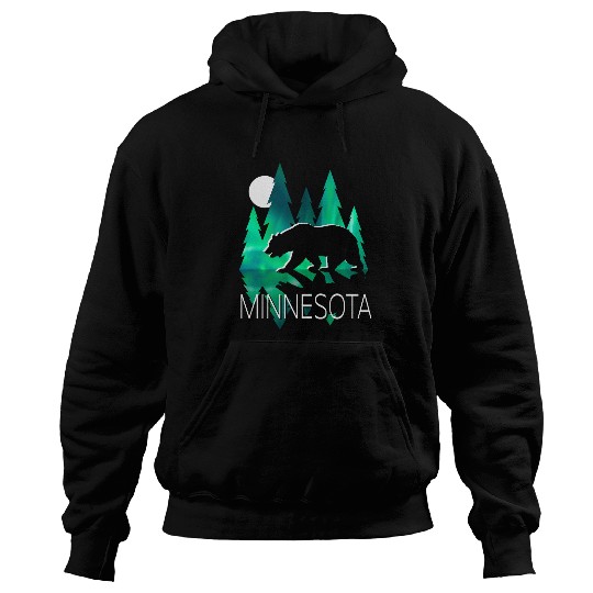 Bear Pet Minnesota Wilderness With Bear Northern Lights Minnesota Hoodies