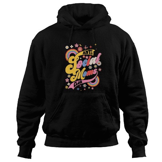AntiSocial Moms Club Groovy Mama Introvert Mothers Day Hoodies