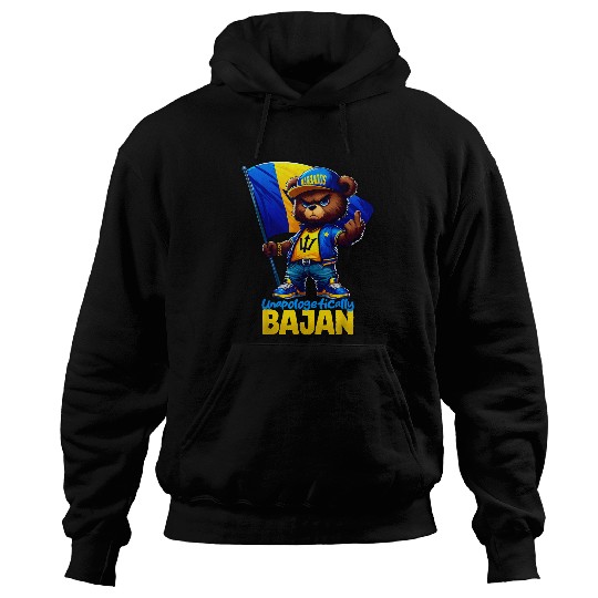 Bear Pet UNAPOLOGETICALLY BAJAN Flag Barbadian Teddy Bear Barbados Hoodies