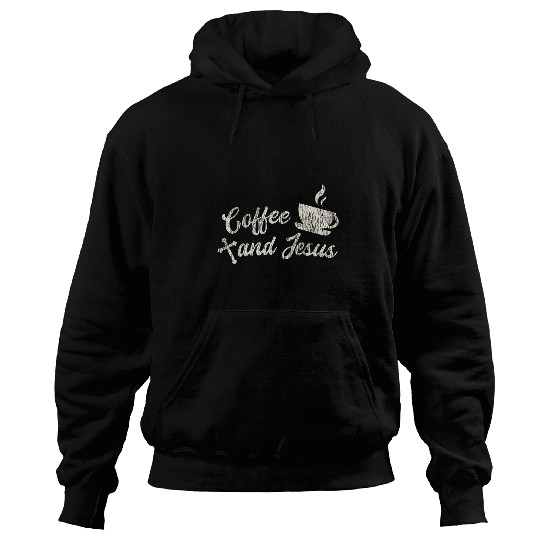 Coffee Fun vintages Coffee And Jesus Cross Christian Coffee Lover Hoodies