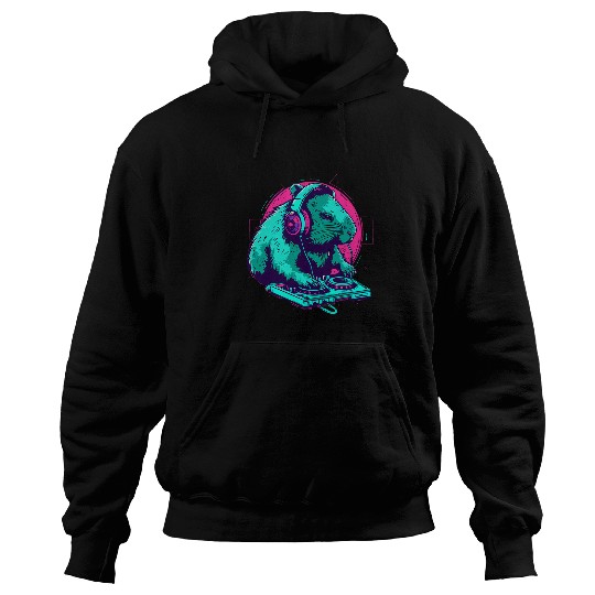 capybaras Pet Music DJ Turntable DJ capybaras House Music Producer 3 Hoodies