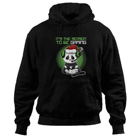 Panda Pet Funny Gamer Panda Christmas It s The Season To Be Gaming Hoodies