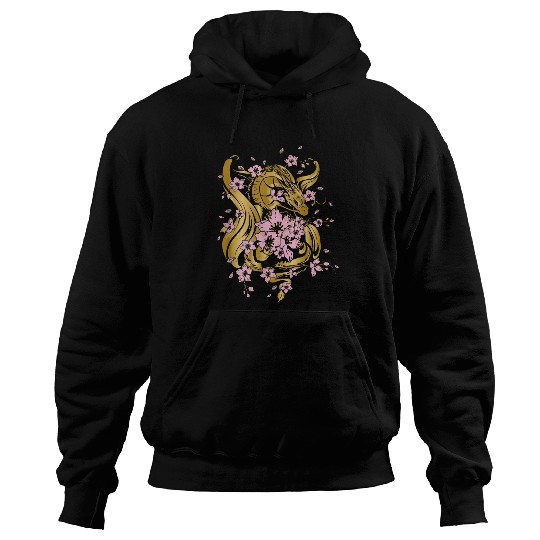 Dragon Pet Japanese Dragon and Dragon with cherry blossom and Sakura Hoodies
