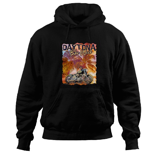 2024 DAYTONA BEACH BIKE WEEK BIKE AND PALMS ART ON FRONT Hoodies