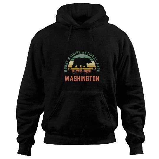 Bear Pet Mount Rainier National Park Washington Bear Nature Outdoors Hoodies