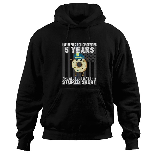5 Year Police Officer Anniversary Five Years of Service Hoodies