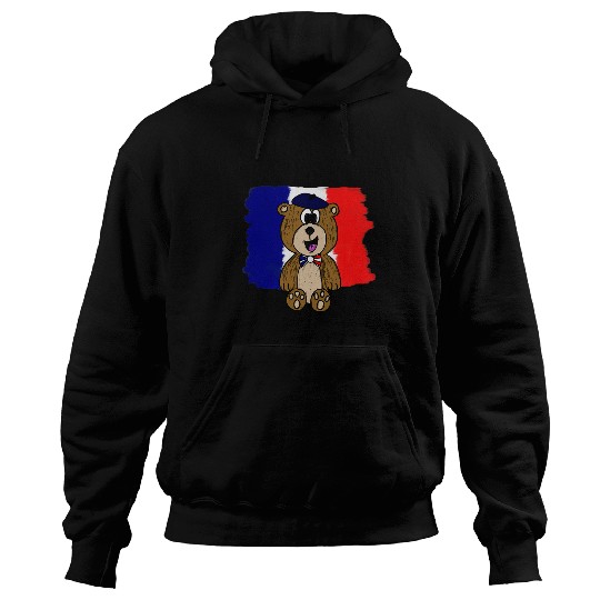 Bear Pet Bastille Day Happy 14th July Bear French Flag Hoodies