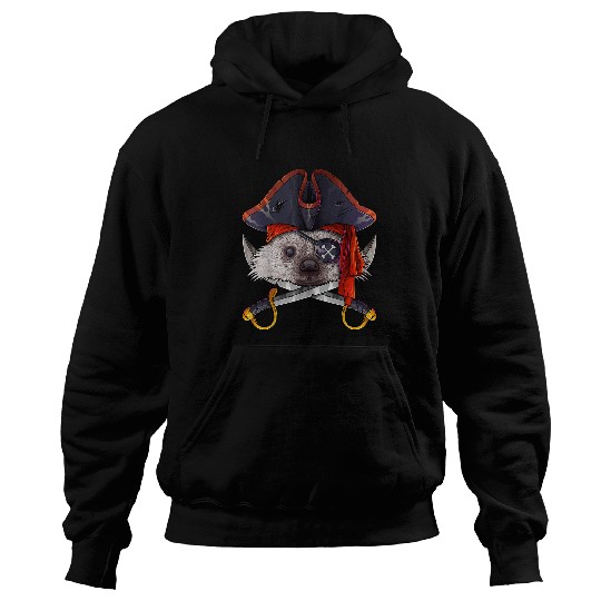 Hedgehog Pet Pirate Hedgehog Jolly Roger Halloween Costume Crossbones Hoodies