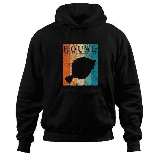Flounder Periodic Table Elements Seafood Flounder Fishing Hoodies
