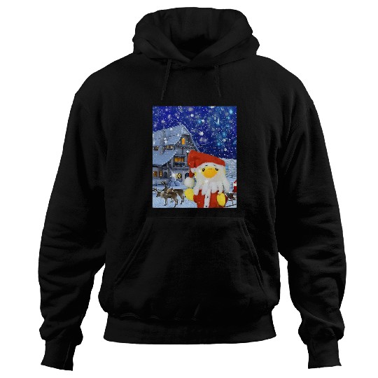Duck Pet Danny Duck as Santa at the North Pole Hoodies