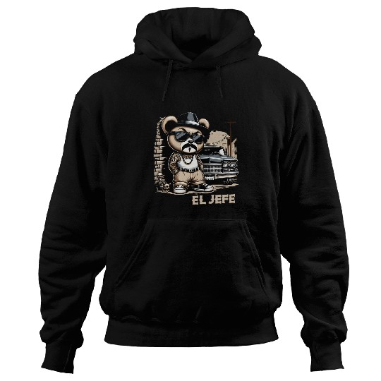 Bear Pet EL JEFE Hip Hop Teddy Bear Lowrider Chicano Cholo Hoodies
