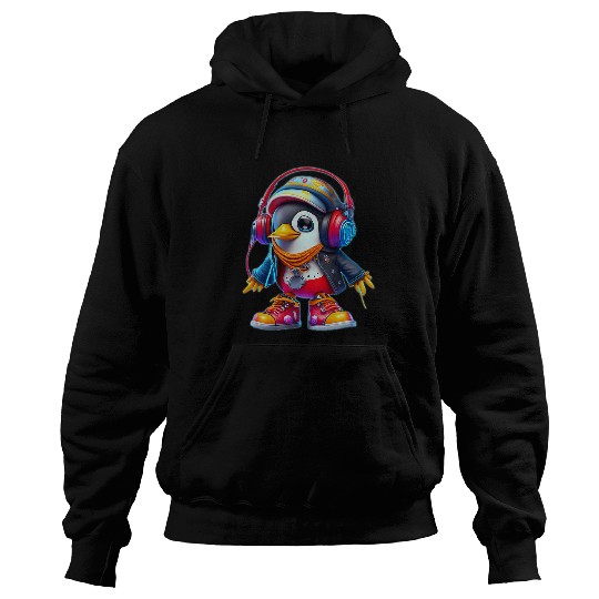 Penguin Pet DJ Penguin Robot Penguin 3D cartoon Wearing Headphones Hoodies