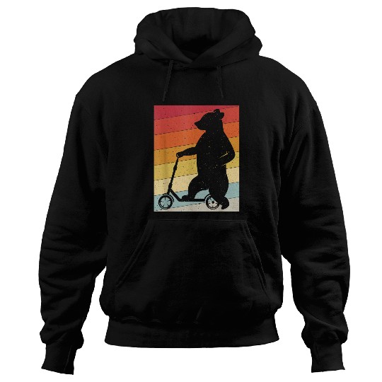 Bear Pet Bear Stunt Kick Scooter Kick Scooter Skater Retro Vintage Hoodies