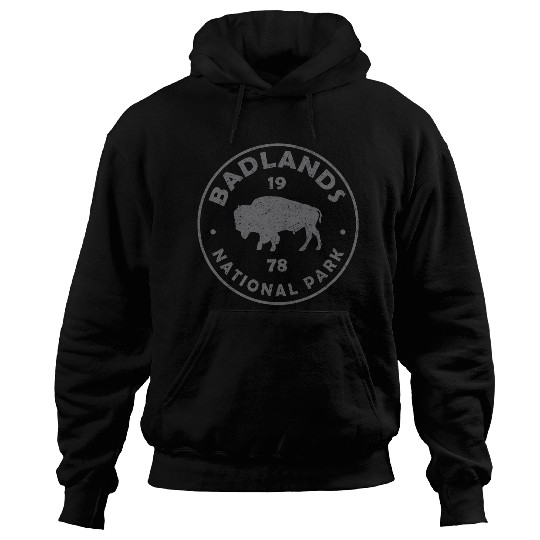 Badlands National Park Bison vintages Mens Hiking Souvenir Hoodies