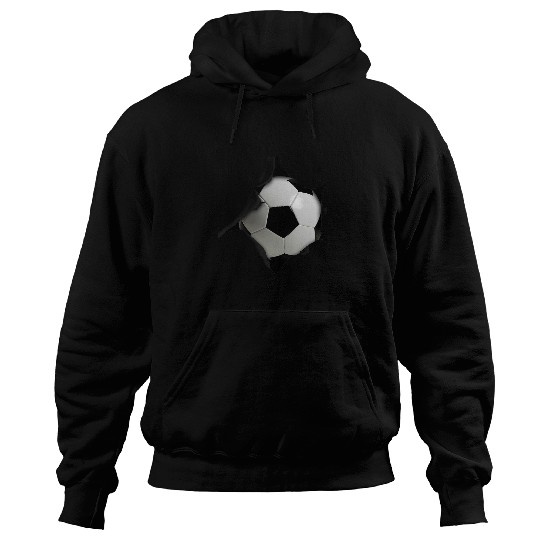 Soccer Lovers Ripped Fabric Creative Design Awesome Hoodies