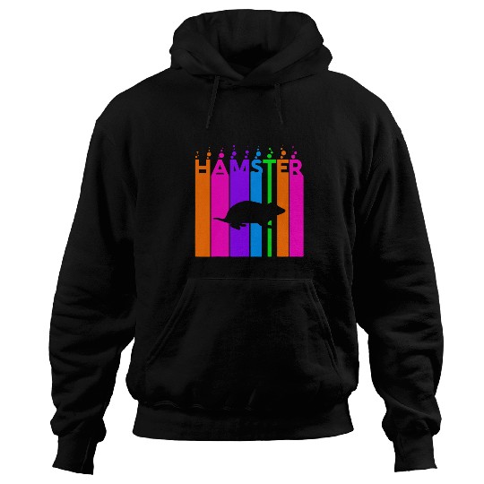 Hamster Pet Animal Rainbow Bubble with Silhouette Hoodies