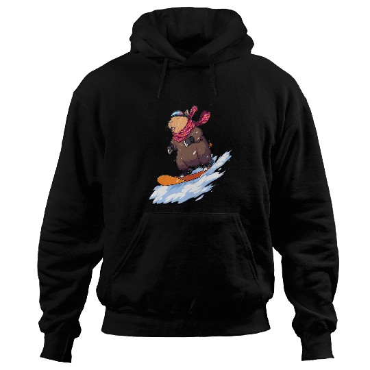 capybaras Snowboard Rider Snowboarder Snowboarding Hoodies